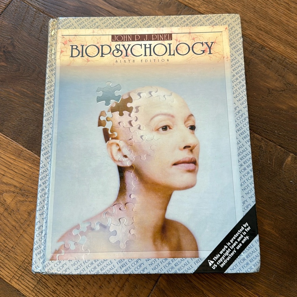 Biopsychology, sixth edition hard cover text book